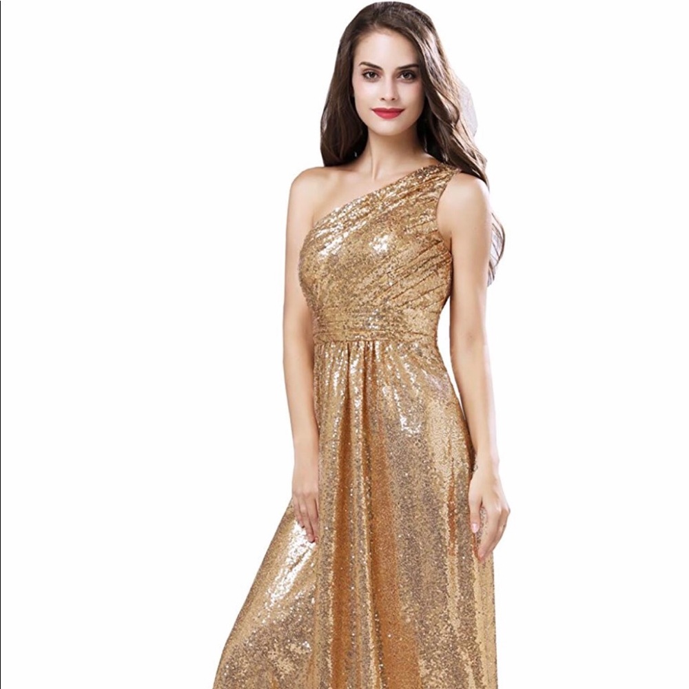 Gold Sequin Maxi Dress